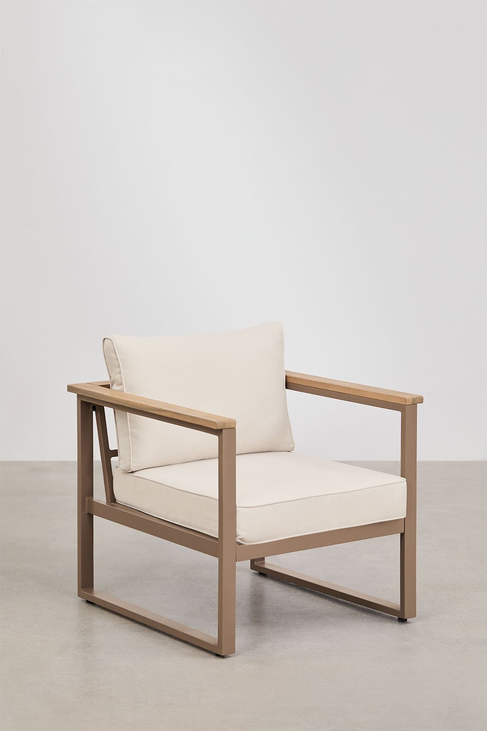 Garden Chair in Aluminum and Acacia Wood Lipov, gallery image 2