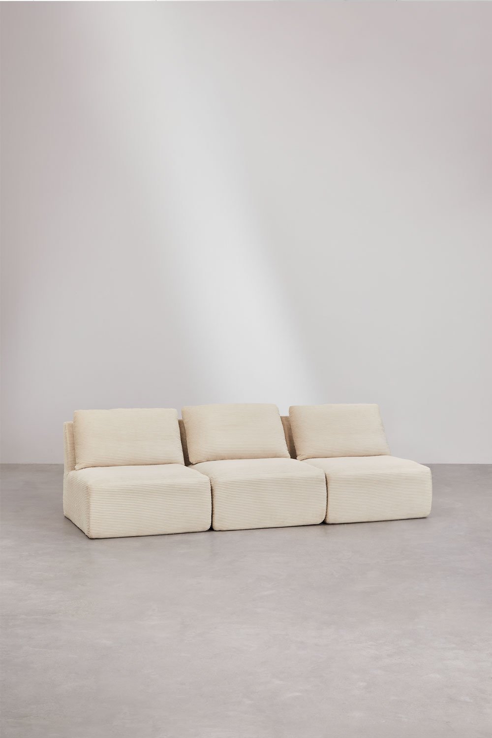 3-piece modular sofa in vacuum-packed corduroy Temple, gallery image 1