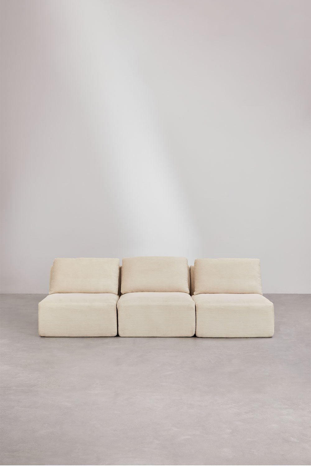 3-piece modular sofa in vacuum-packed velvet Temple, gallery image 4