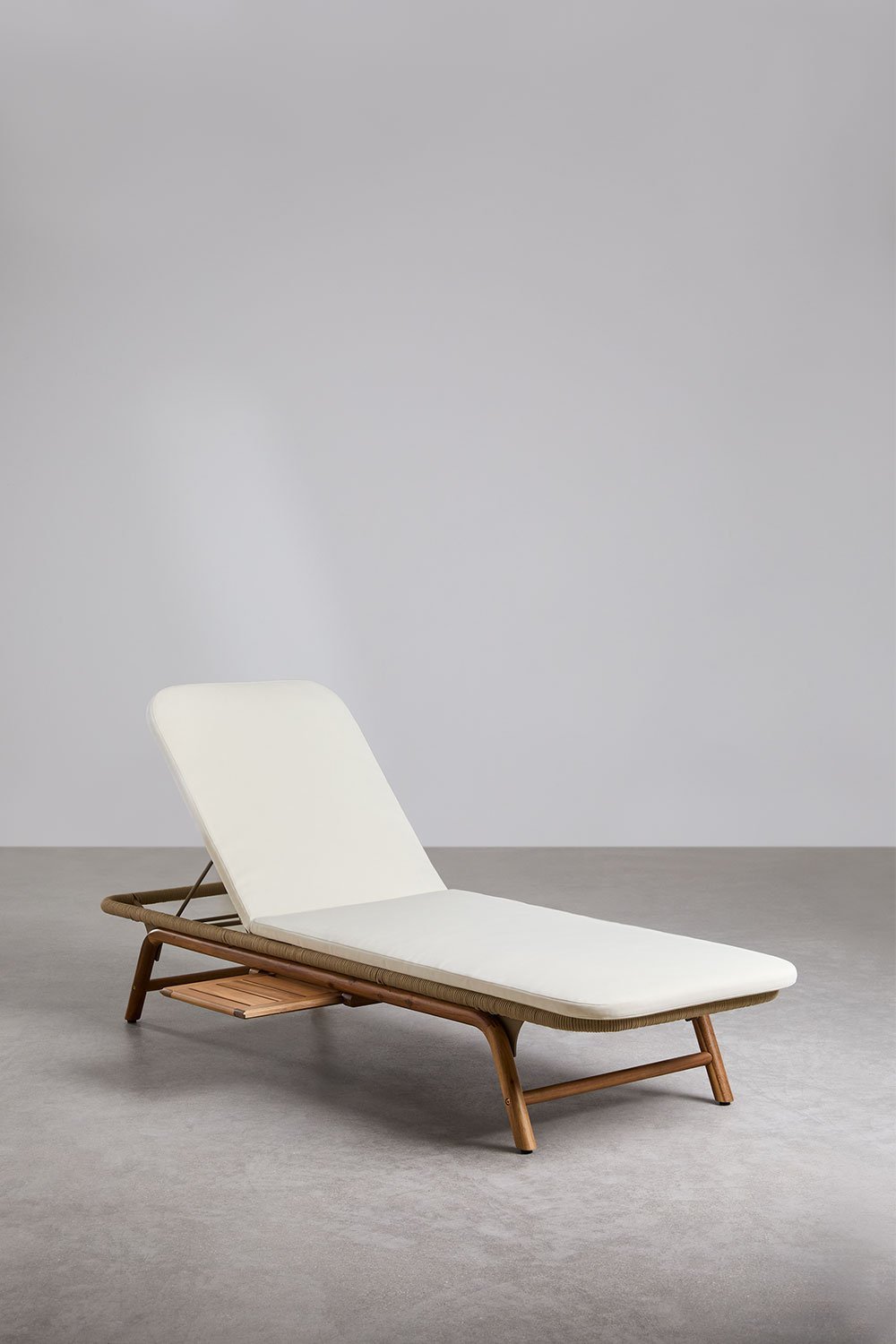 Karvia Acacia Wood Reclining Lounger, gallery image 1