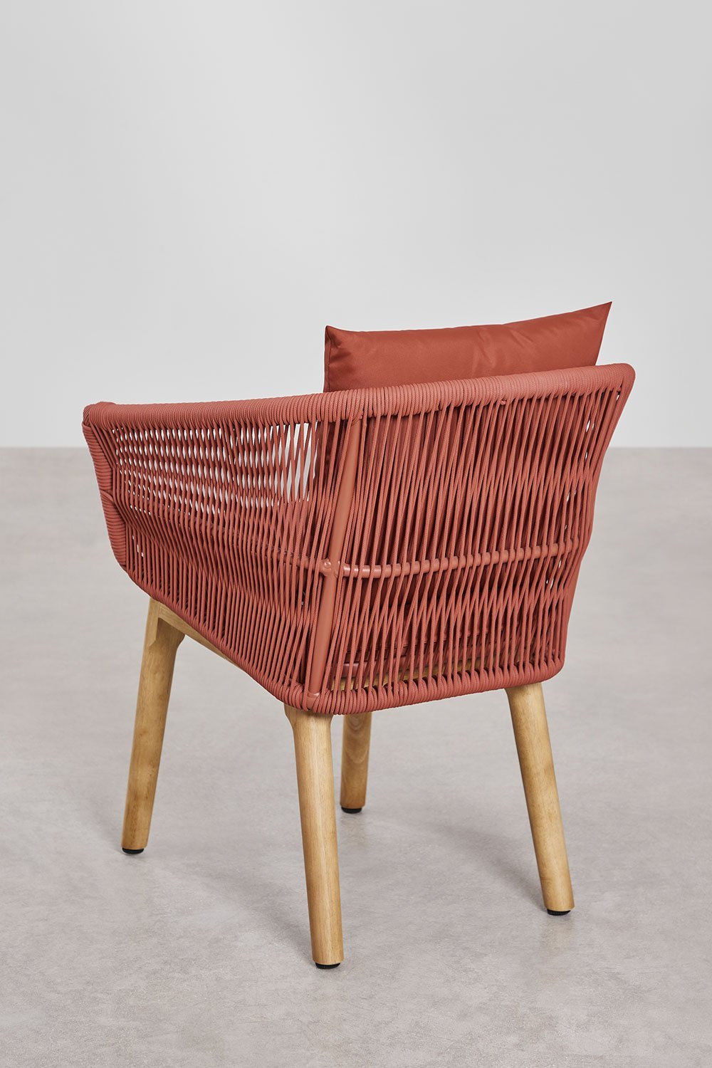 Barker acacia wood and woven rope dining chair, gallery image 3