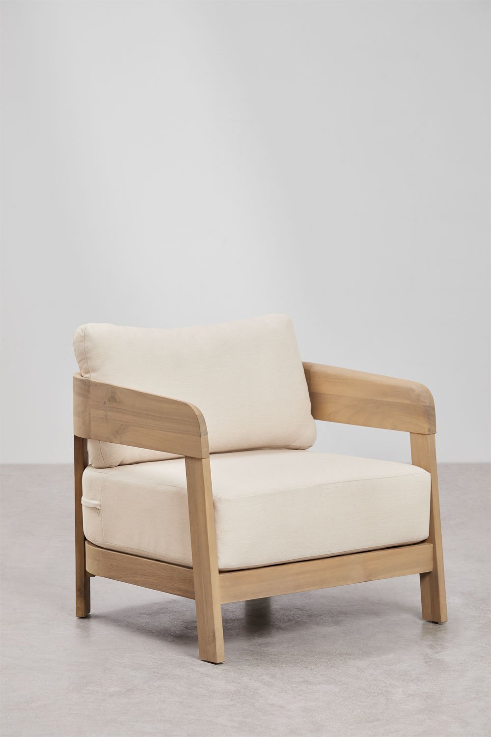 Uleno garden armchair in acacia wood, gallery image 1