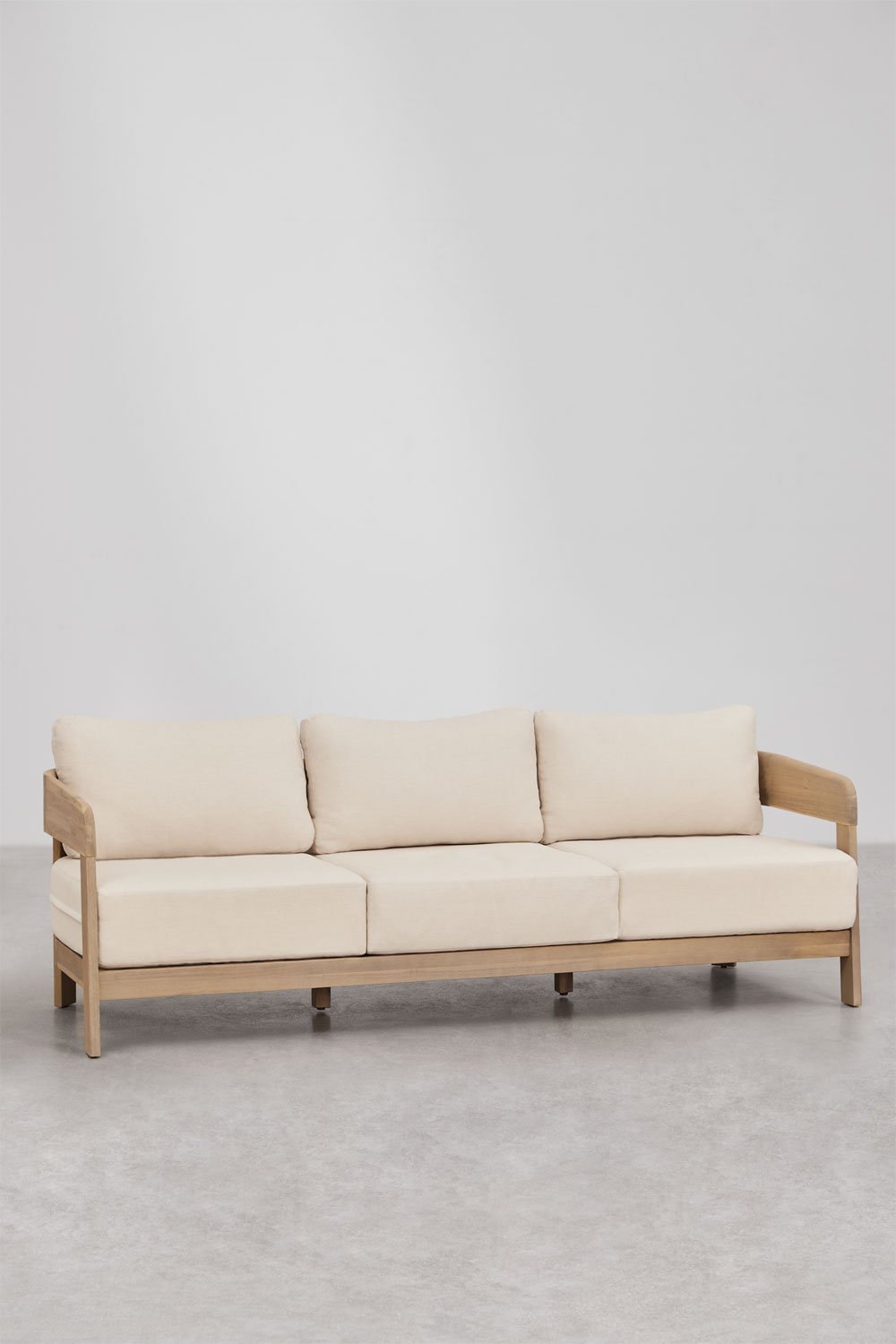 Uleno 3-seater garden sofa in acacia wood, gallery image 1