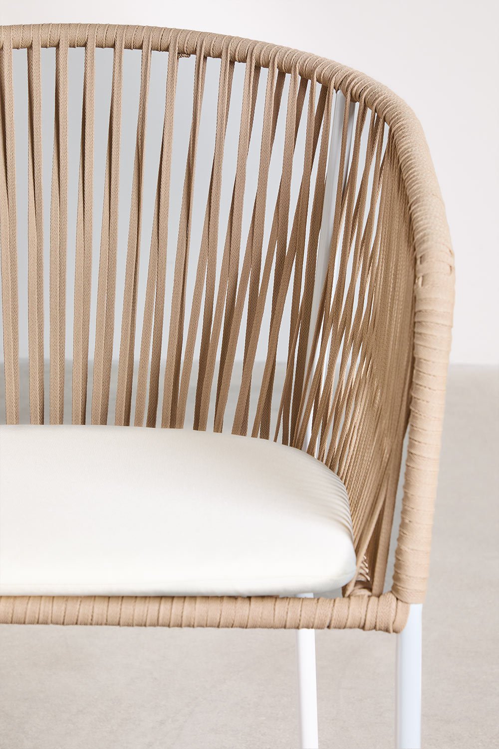 Pack of 2 garden chairs with iron armrests and braided rope Jocelyn, gallery image 6