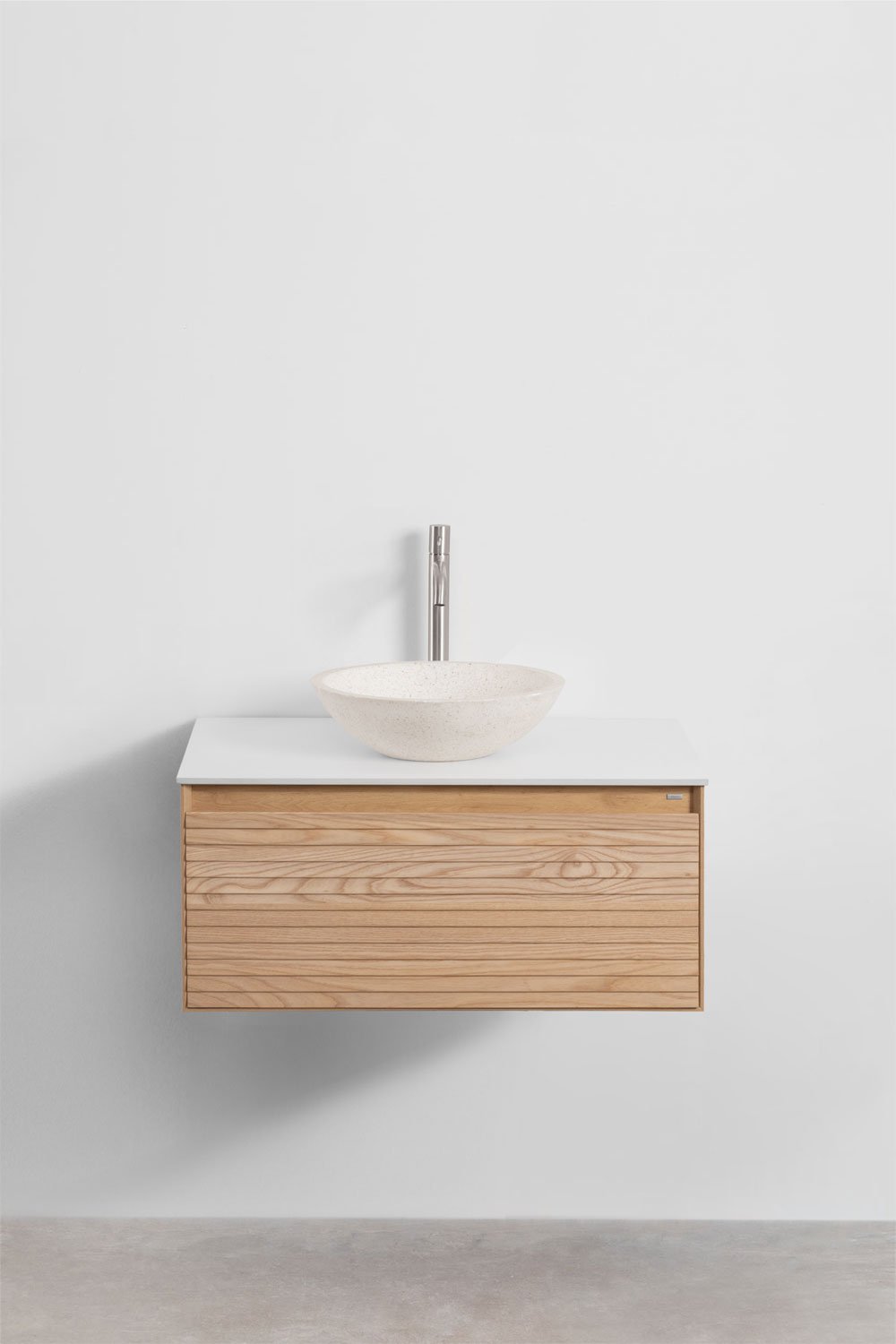 Tedrik suspended bathroom furniture set in ash wood, gallery image 2