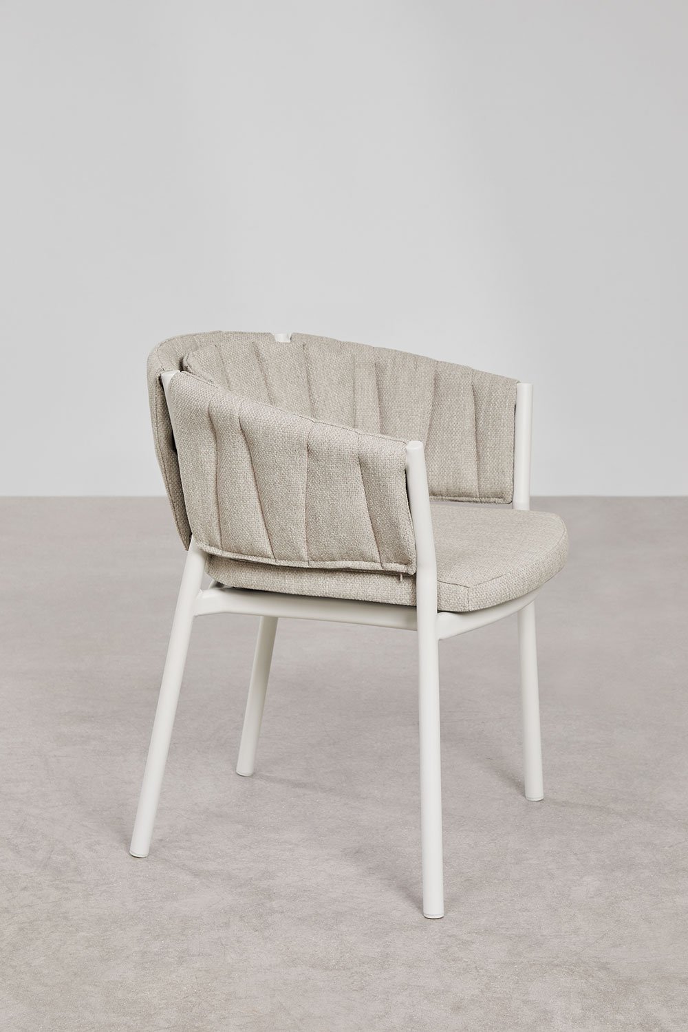 Dining chair with armrests in aluminum and fabric Roderise, gallery image 2