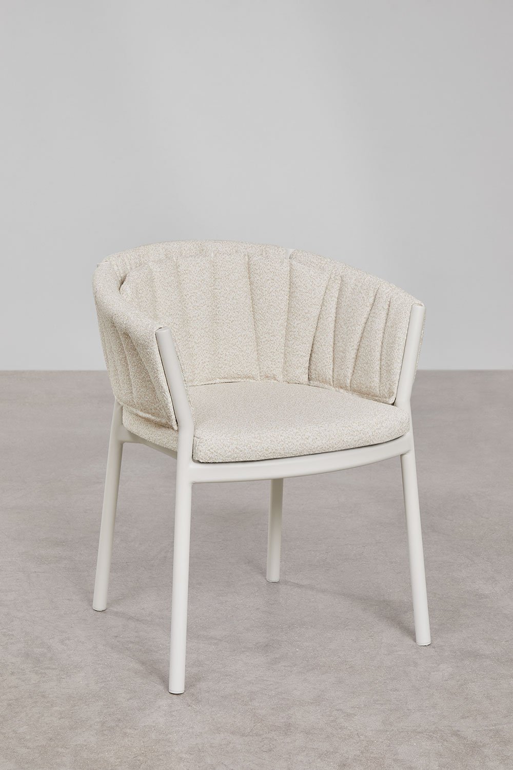 Dining chair with armrests in aluminum and fabric Roderise, gallery image 1
