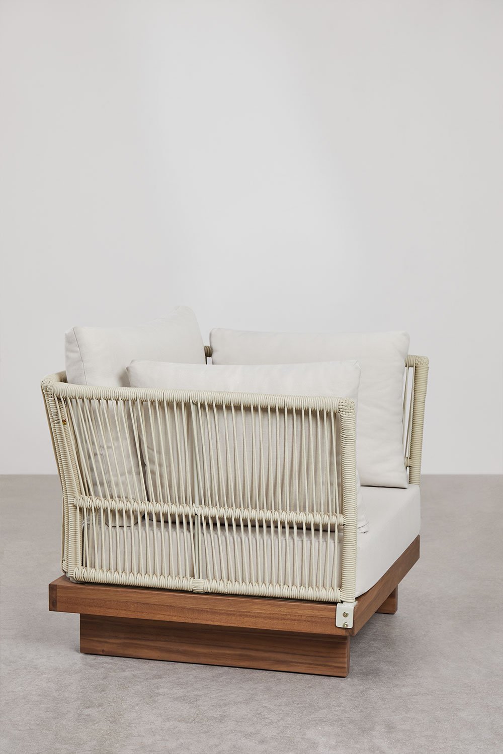Dailin Acacia Wood and Braided Rope Armchair, gallery image 3