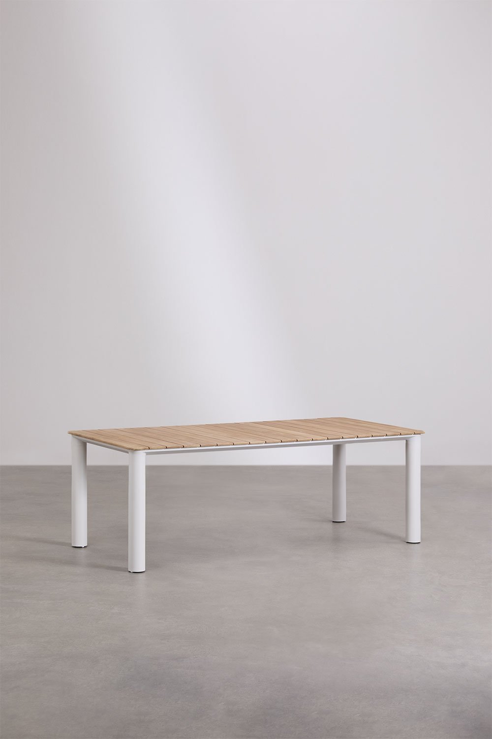 Rectangular garden table in aluminum and teak wood Sirka, gallery image 2