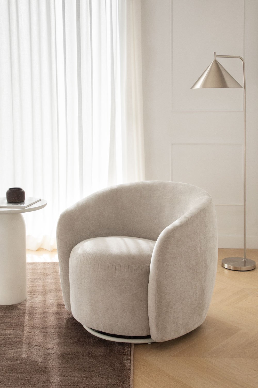 Mieres chenille swivel chair, gallery image 1