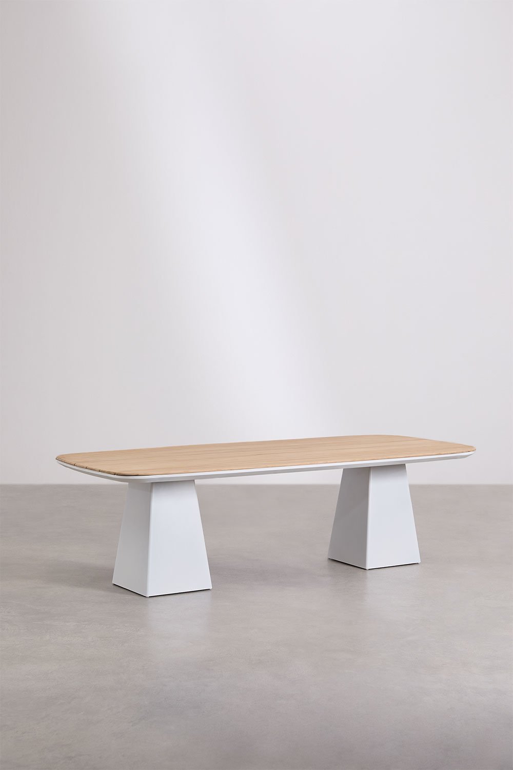 Inkeri garden table in aluminium and teak wood, gallery image 2