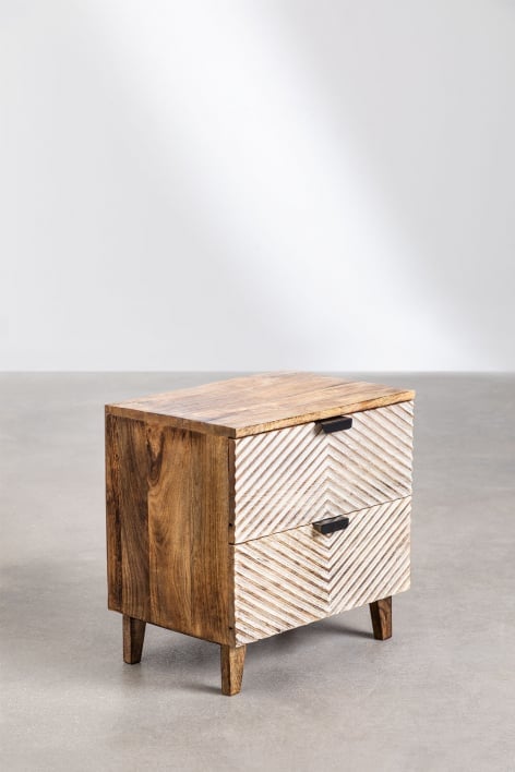 Balary mango wood bedside table set of 2