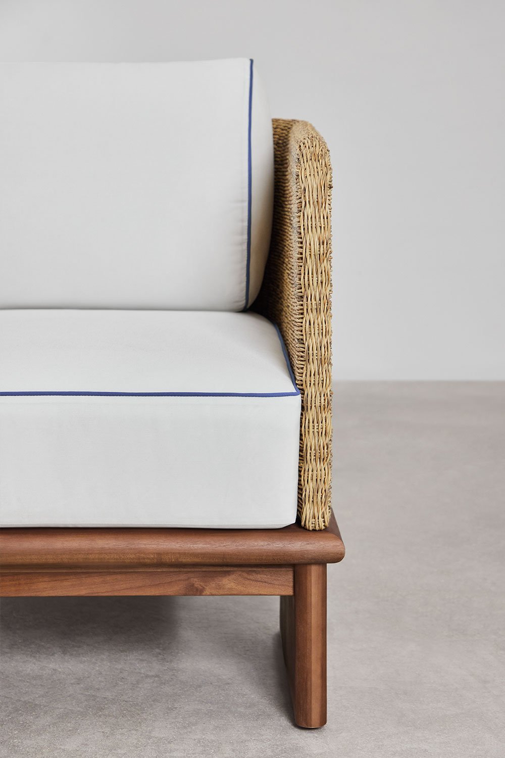 Famara rattan and acacia wood garden armchair, gallery image 2