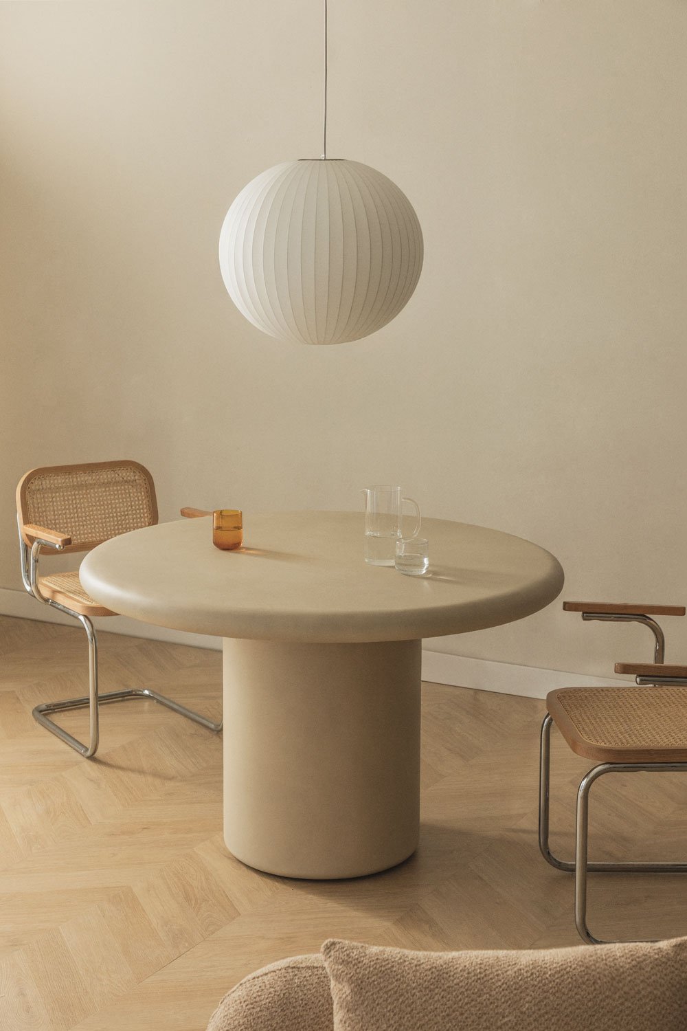 Namara round cement dining table, gallery image 1