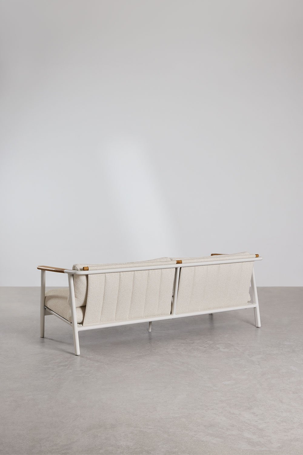 Yervin 3-seater garden sofa in aluminium and bouclé fabric, gallery image 5