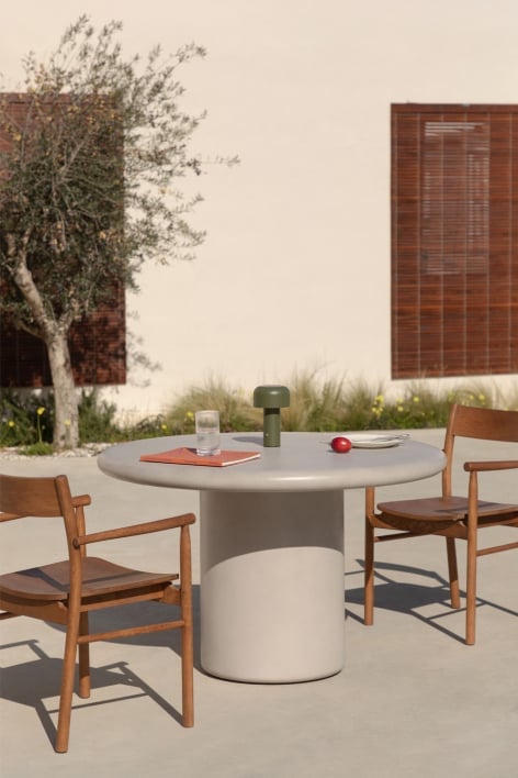 Namara round cement garden table
