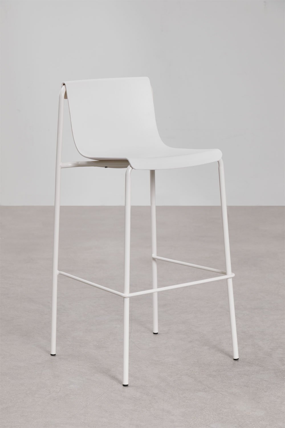 2-Pack garden high stools 75 cm in gardenia white polypropylene Ismene, gallery image 1