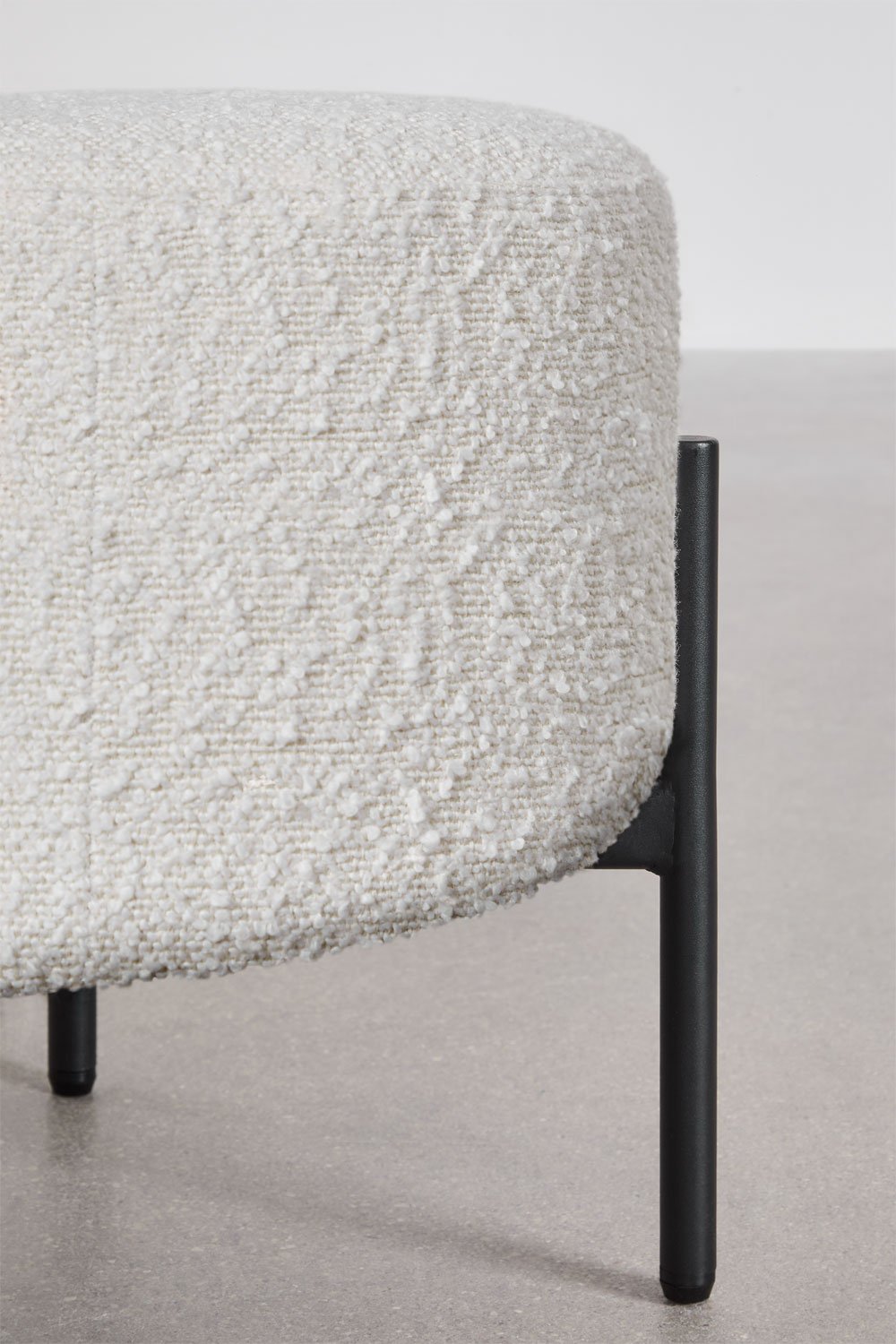 Low stool in bouclé fabric Anisa, gallery image 2