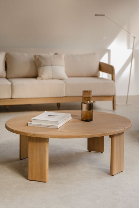 Uleno 100x80 cm oval acacia wood coffee table