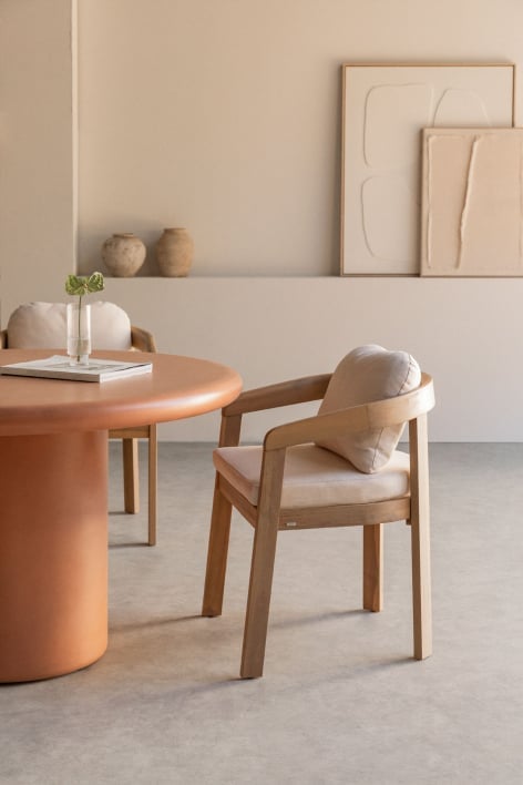 Uleno Acacia Wood Dining Chair - Light Brown Acacia