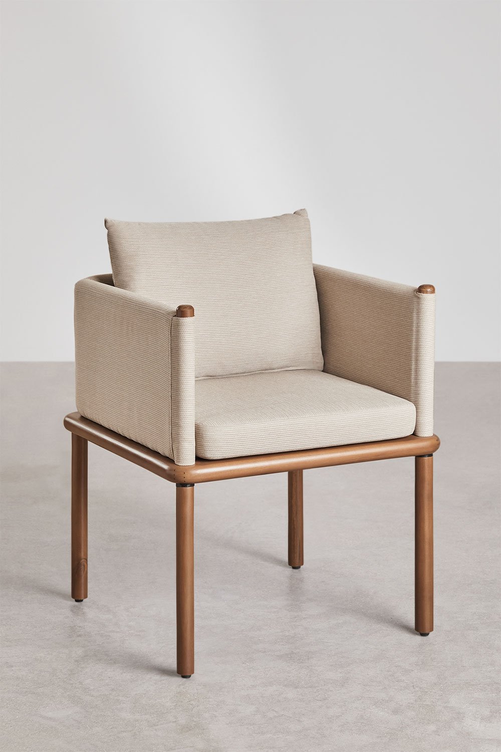 Olivia garden chair with armrests in acacia wood, gallery image 2