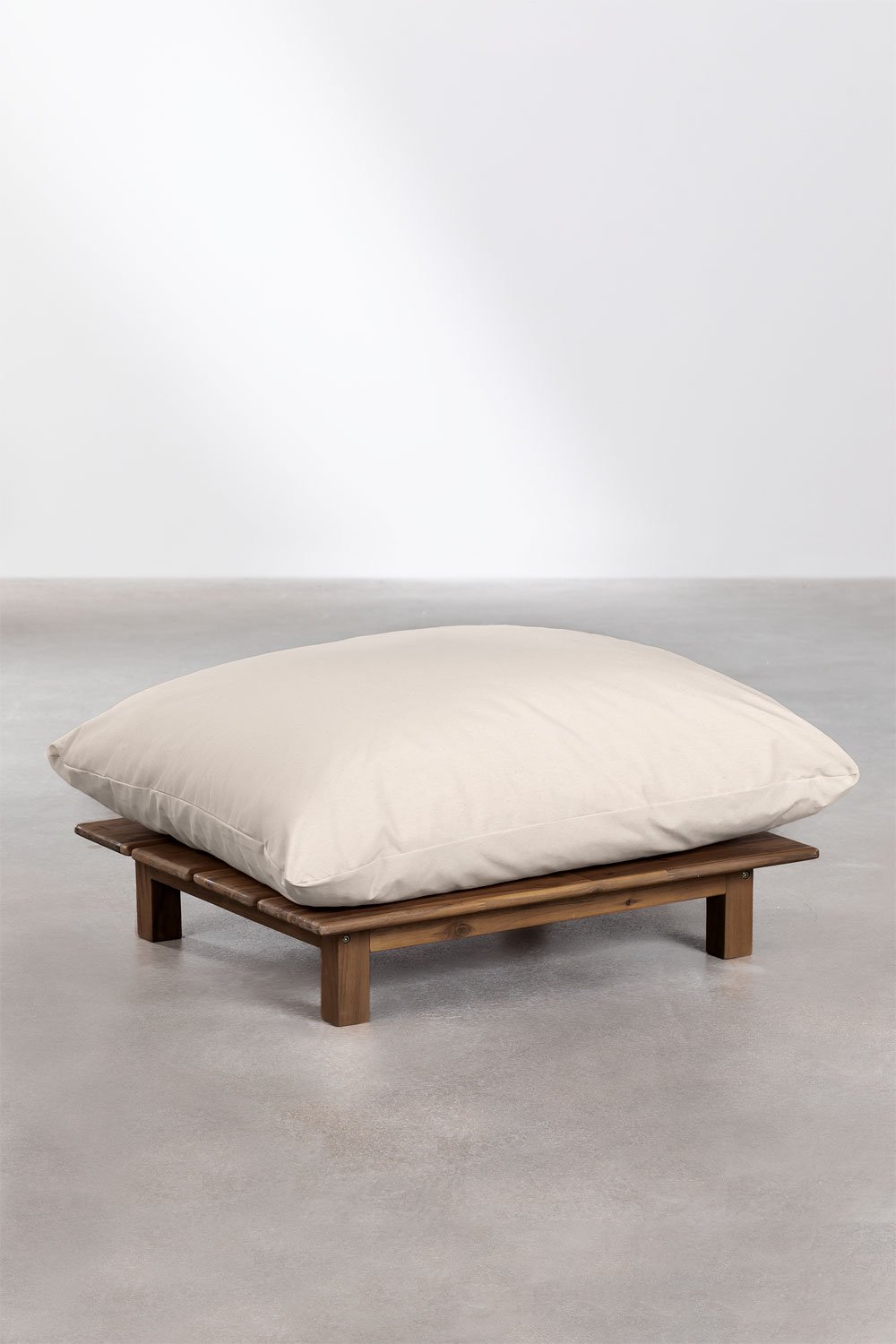 Brina Acacia Wood Garden Ottoman, gallery image 1