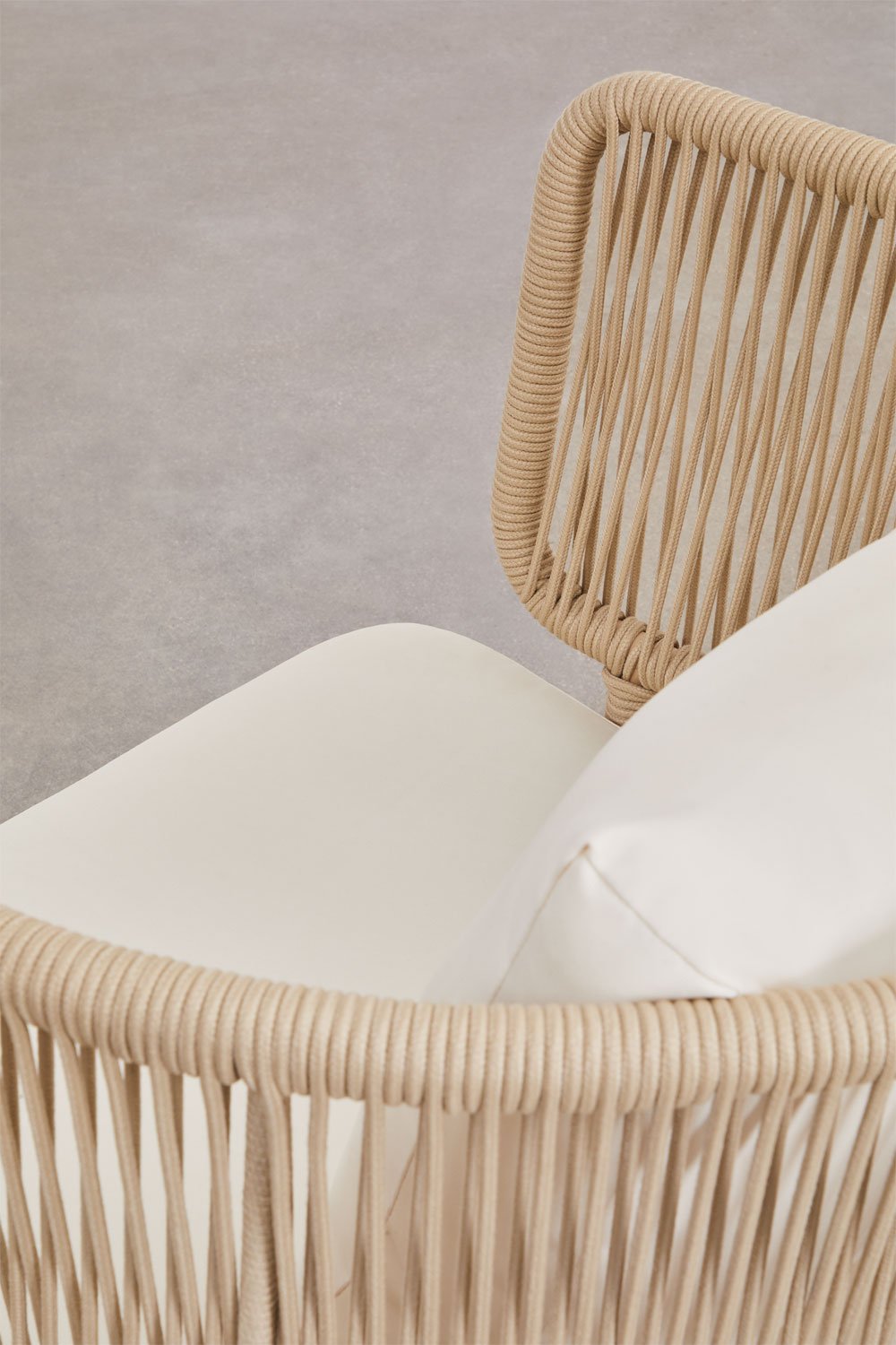 Calypso armchair in iron and braided rope, gallery image 4