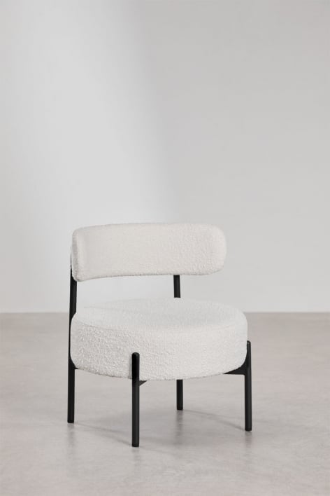 Pack of 2 Anisa upholstered armchairs - White Bouclé