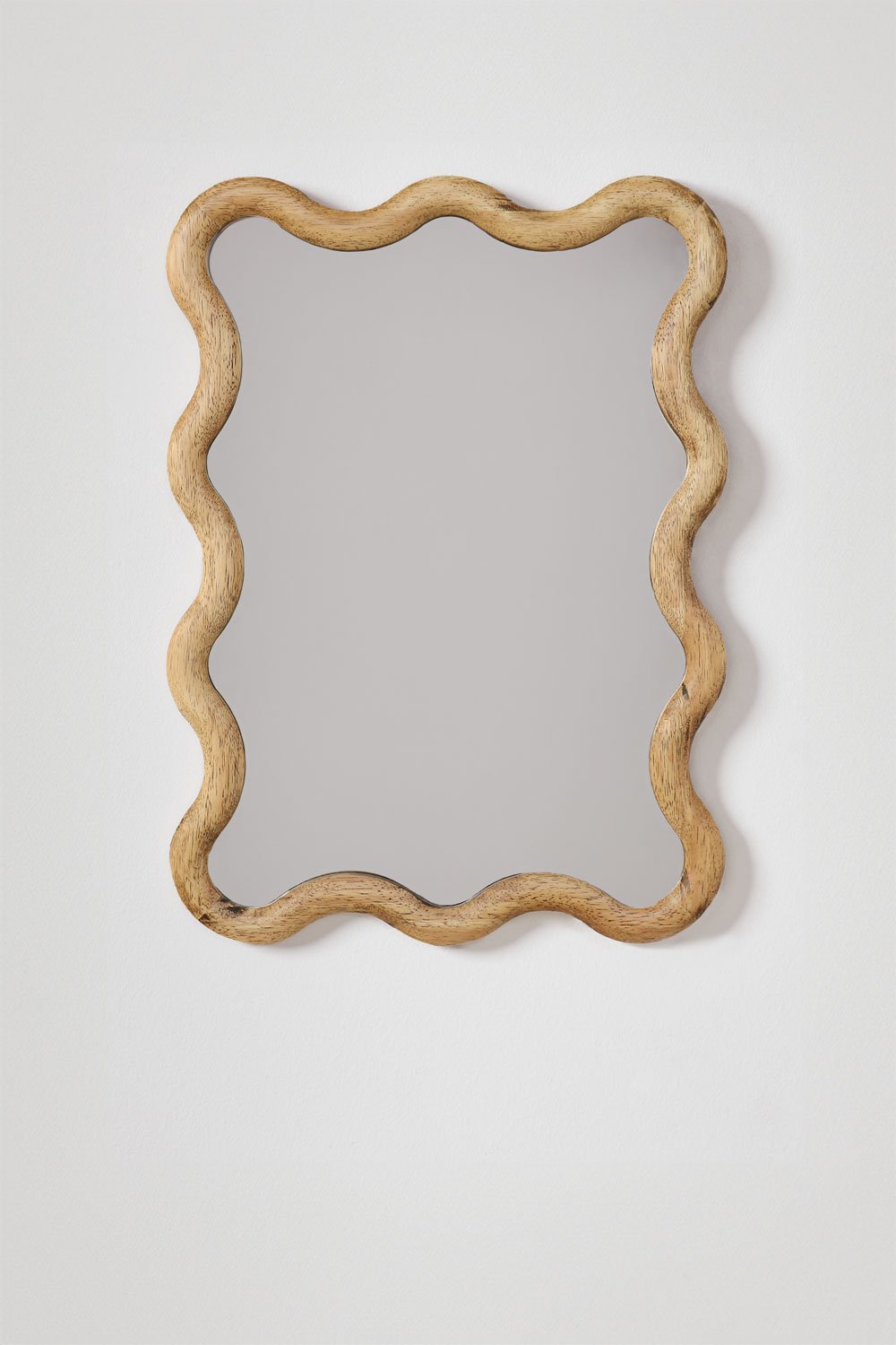 Rectangular wall mirror (55 x 40 cm) in Tilore oak wood, gallery image 1