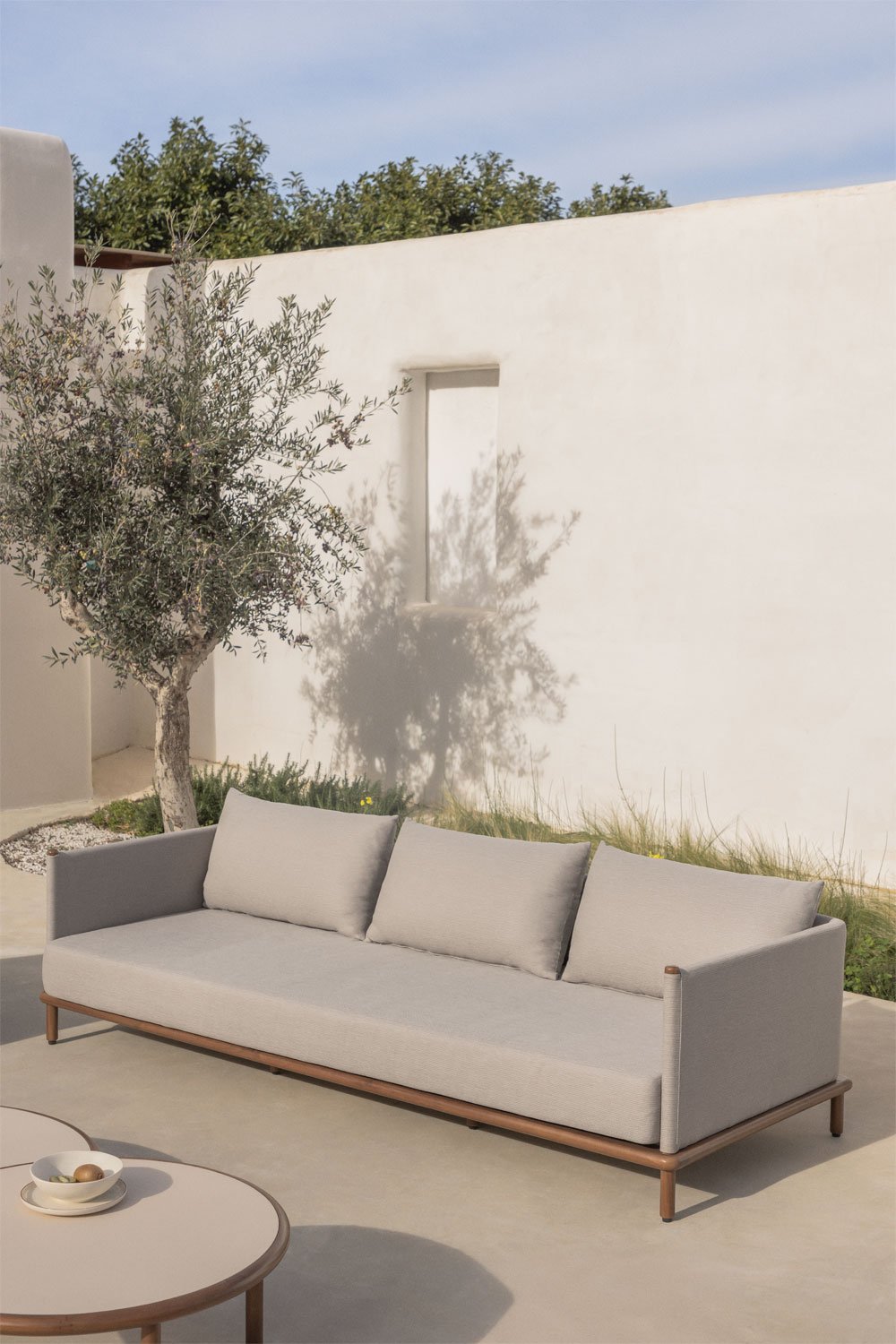 Olivia 3-seater garden sofa in acacia wood, gallery image 1