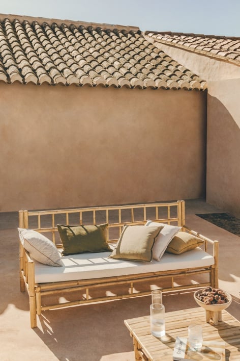 Nui 3-seater bamboo garden sofa