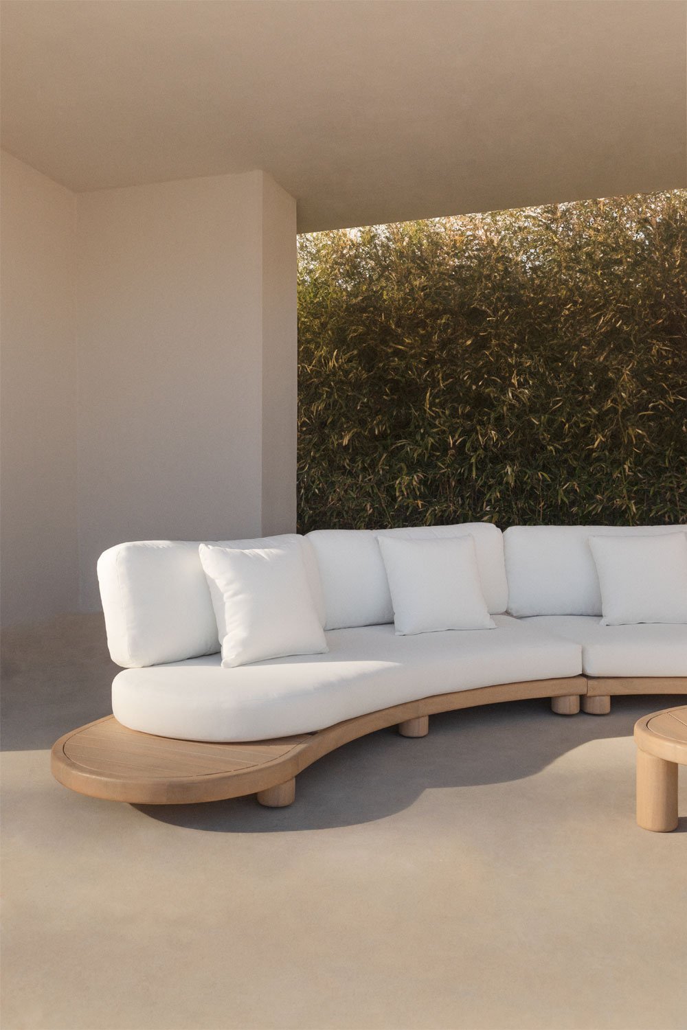 Jerome 2-seater garden left sofa in acacia wood, gallery image 1