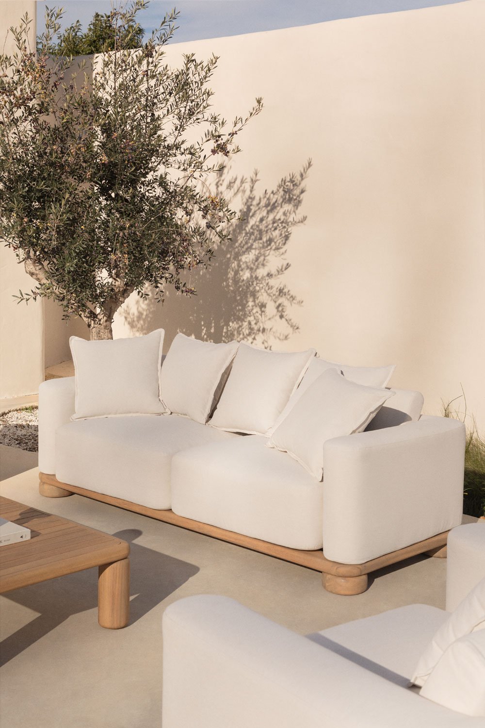 Ioanis 2-seater garden sofa in acacia wood, gallery image 1