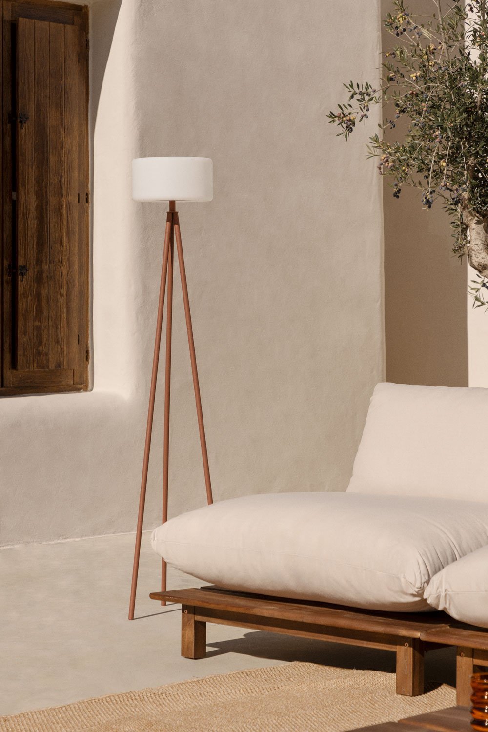 Wireless LED floor lamp for outdoor use in Mezina steel, gallery image 1