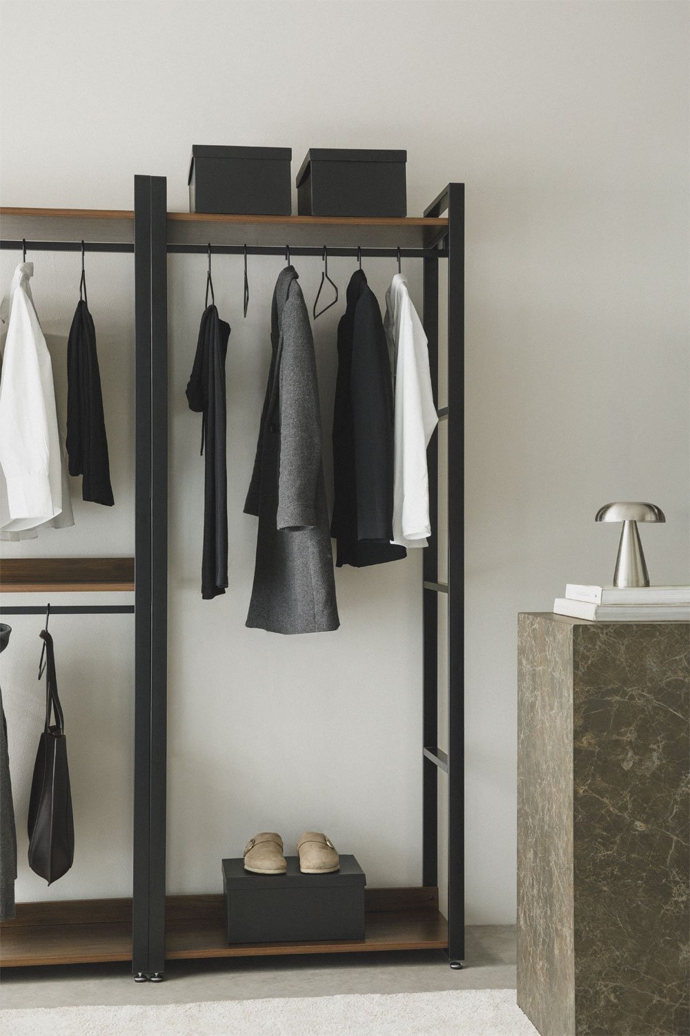 Ariaster Steel and Wood Coat Rack, gallery image 1