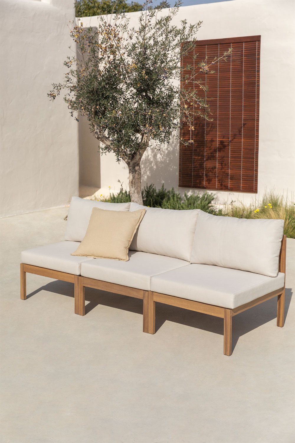 Branson 3-Piece Modular Garden Sofa in Acacia Wood, gallery image 1