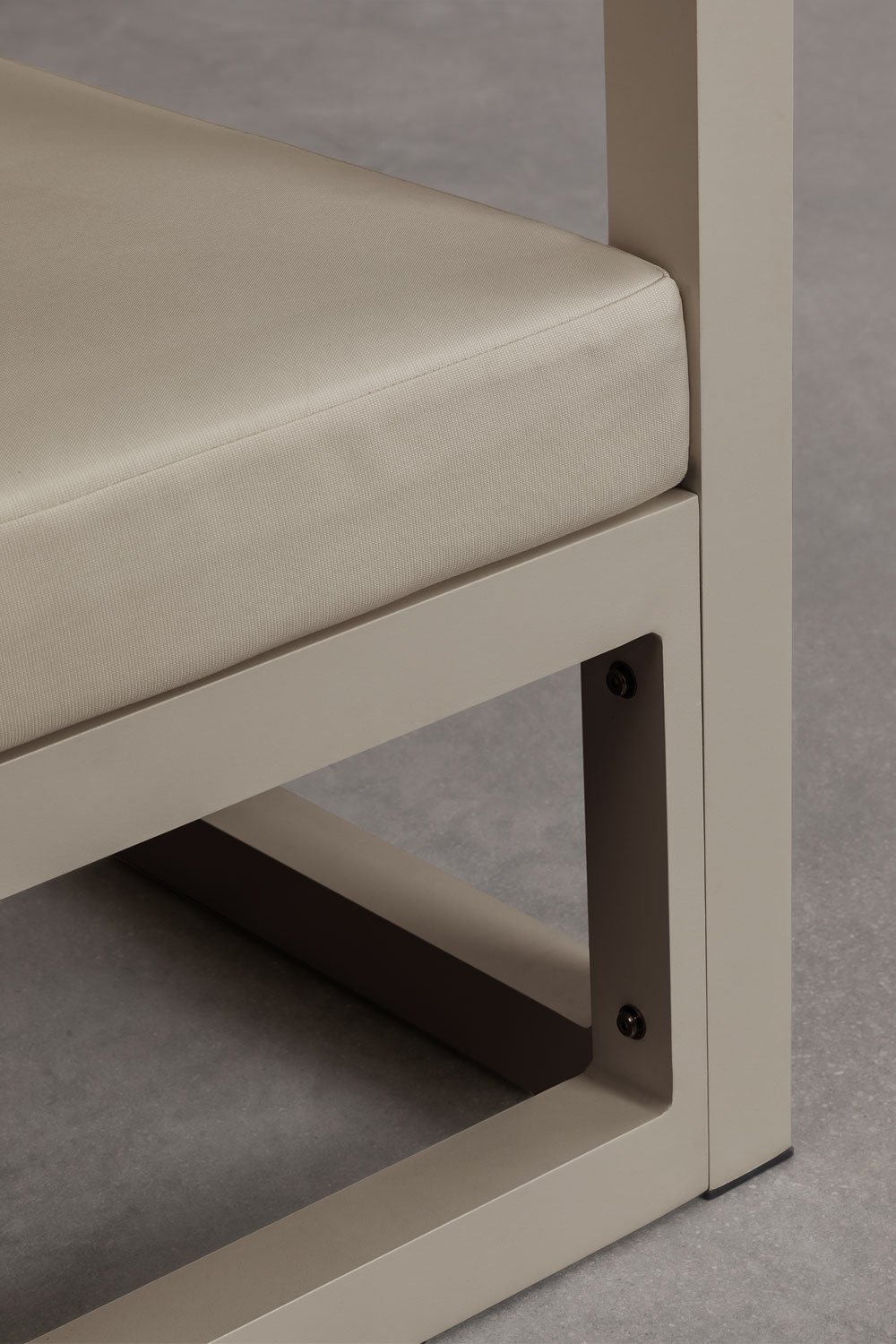 Reclining Balinese bed in aluminum and Nasau fabric, gallery image 12