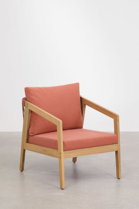 Pack of 2 Kaela armchairs in acacia wood and braided rope