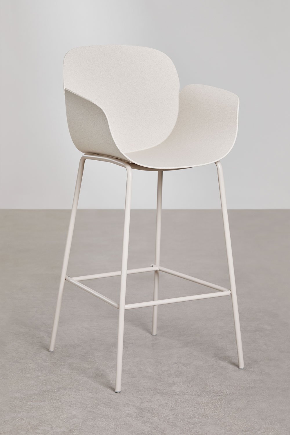 Lynette high garden stool in polypropylene and iron, gallery image 1