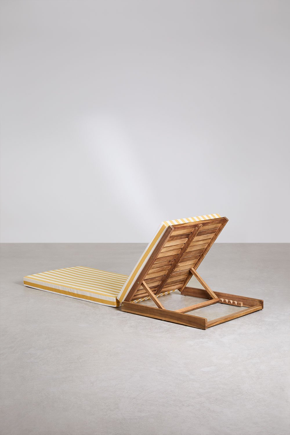 Idaira reclining acacia wood sun lounger, gallery image 5