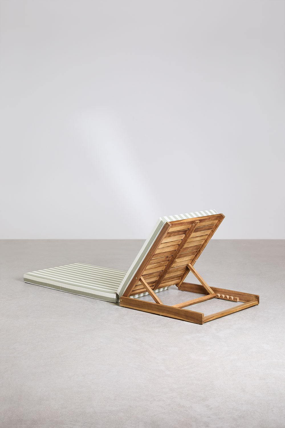 Idaira reclining acacia wood sun lounger, gallery image 5