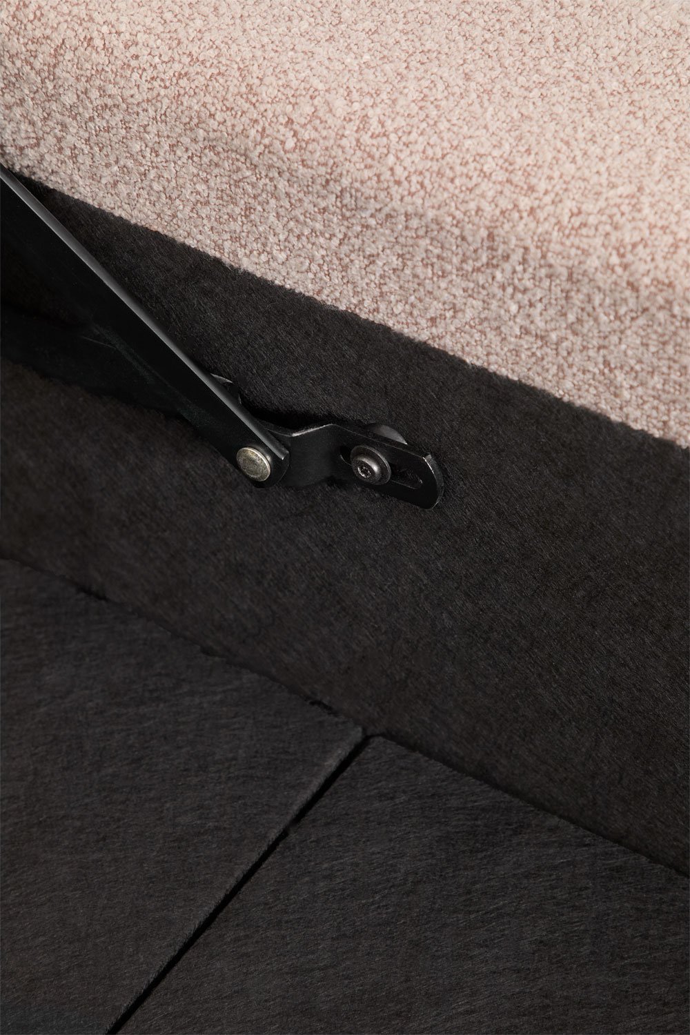 Bed with lift-up storage base in Borzensi bouclé fabric, gallery image 8