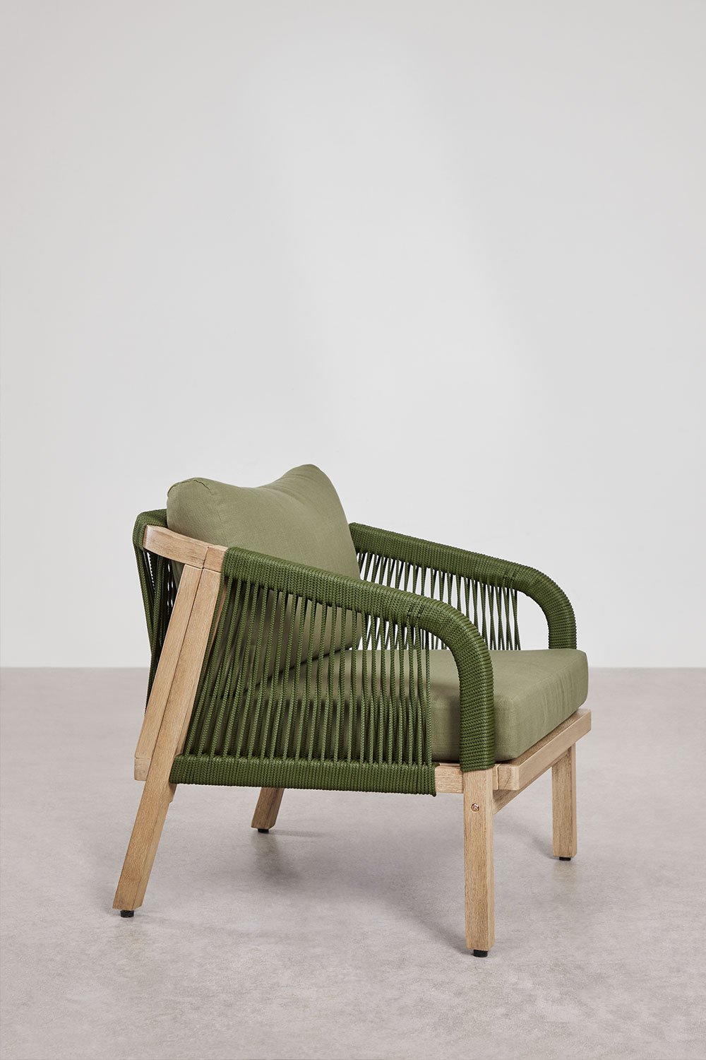 Pack of 2 Dubai acacia wood armchairs, gallery image 3