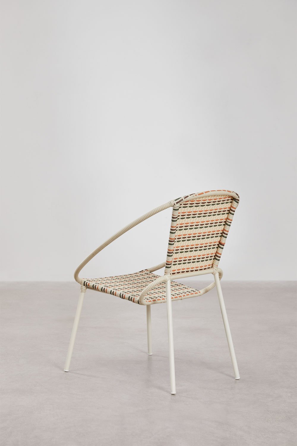 Pack of 2 stackable garden chairs in steel and synthetic wicker Maryland, gallery image 6