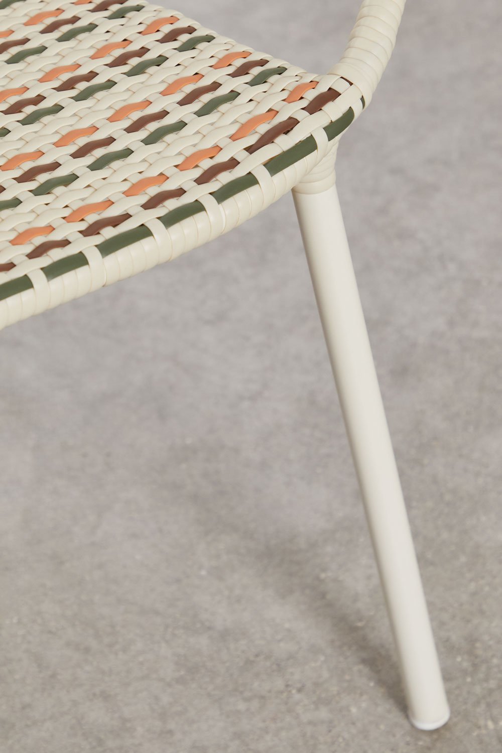 Maryland stackable armchair in steel and synthetic wicker, gallery image 5