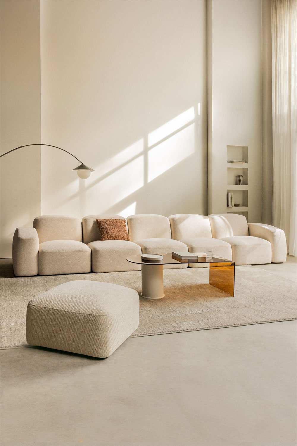 Bastian 5-piece modular sofa and pouf, gallery image 1