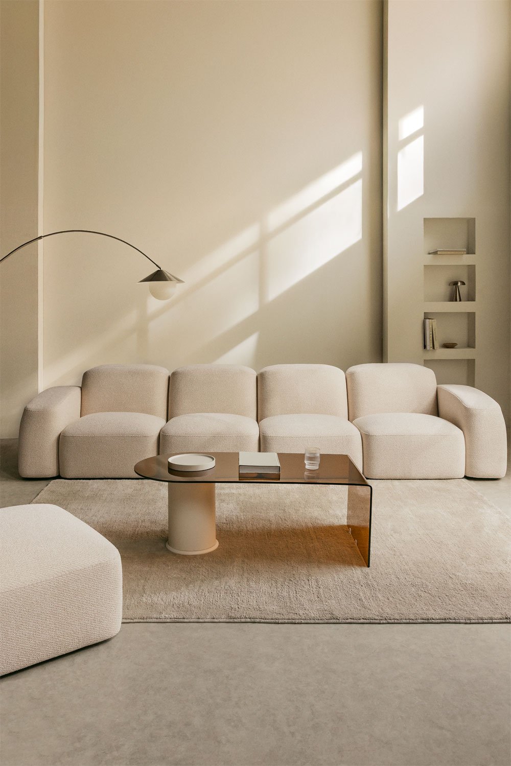 Bastian 4-piece modular sofa and pouf, gallery image 1