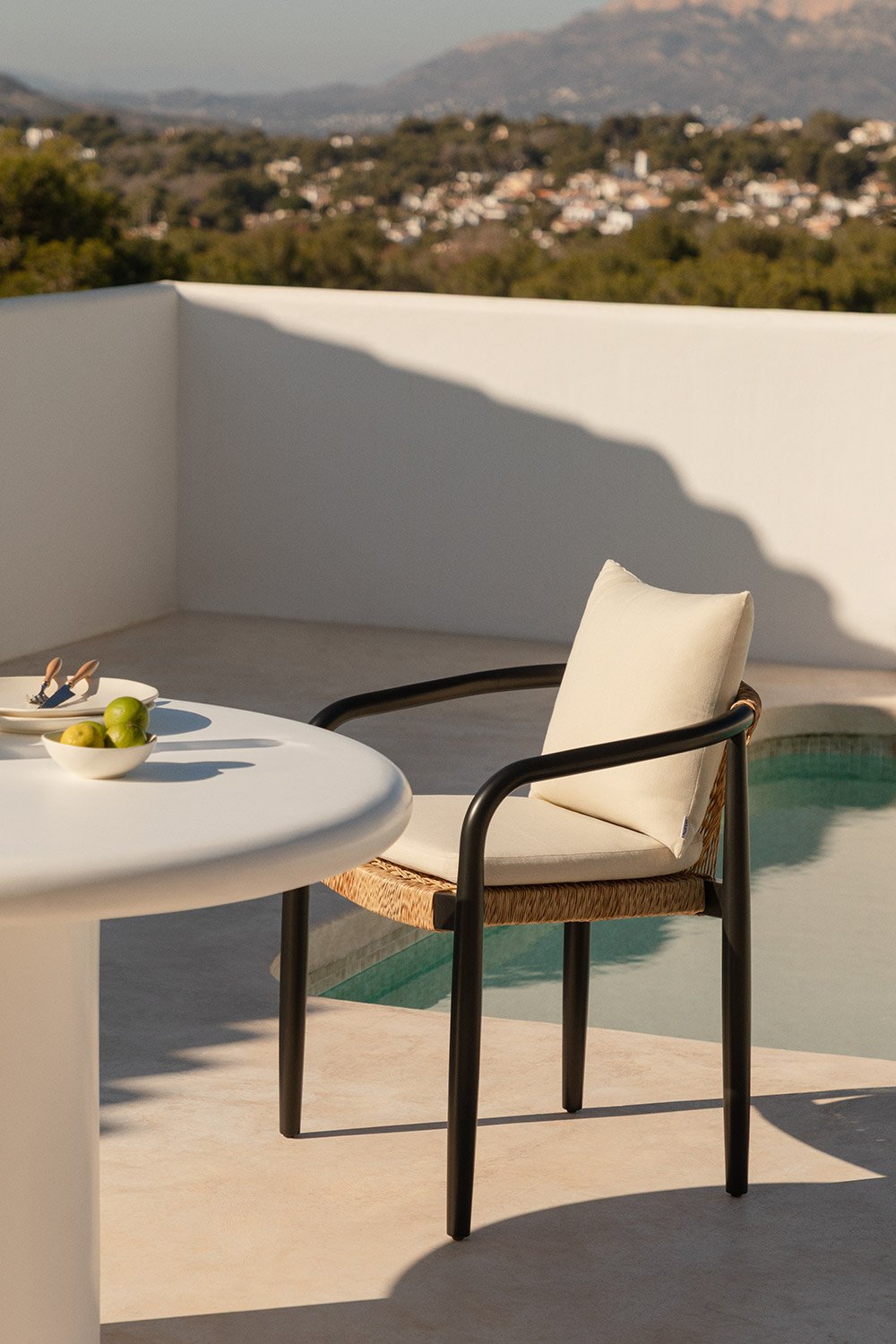 Giulia acacia wood garden chair with armrests, gallery image 1