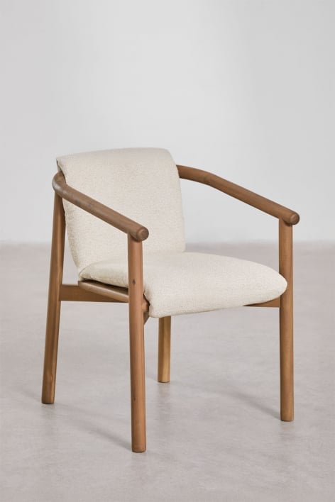 Pack of 4 Elmina Acacia Wood Dining Chairs with Armrests