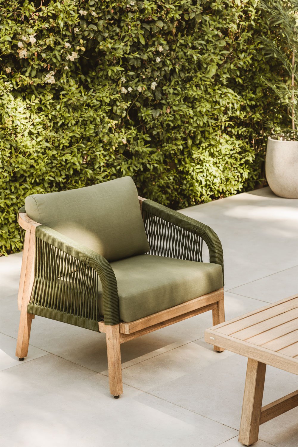 Dubai acacia wood garden armchair, gallery image 1